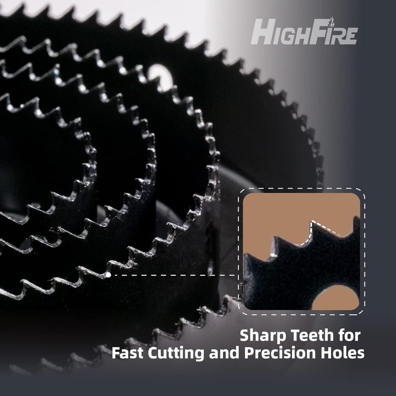 Highfire 19 PCS Hole Saw Set 3/4"-6"(19-152mm) for Soft Wood, Plywood, Drywall and PVC Board 13PCS Hole Saw Kit,2 Mandrels, 3 Drill Bits, 1 Hex Key and 1 Installation Plate - Image 3